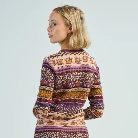 NWT Ulla Johnson Liza Multicolor Wool Folk Cardigan - Picture 5 of 5